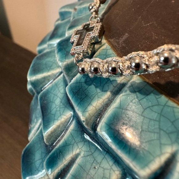 Park Lane Cross Bracelet with Light Green Tassels - Picture 4 of 12